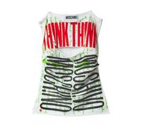 Moschino, Femme, Tops, Multicolore, Taille: 38 FR Top Drapé en Coton avec Imprimé Graphique