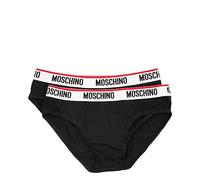 Moschino Lot de 2 slips pour homme avec logo et rouge vif modèle A1392 4300 Couleur noir (L)