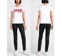 MOSCHINO LOVE Blouse Cœur OH Chemise T-Shirt Boxy Fit Strass Neuf L