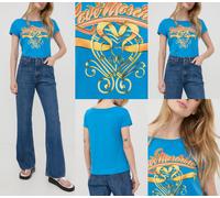 MOSCHINO LOVE T-Shirt Blouse Logo Coton Retro Jersey Shirt Wow XS