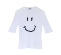 Moschino - Maglia Smile Manica Corta - Femme - Tops - Blanc - Taille: 40 FR
