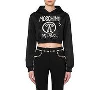 Moschino Pearls Double Question Mark Technical Sweatshirt Black Taille: 46 | Sweatshirts à capuche Outlet | Femme | Le Noir