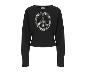 Moschino - Pull noir avec logo Peace - Femme - Pulls - Noir - Taille: 40 FR