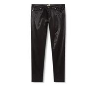 Moschino Skinny Five Pocket Trousers with Logo Tab on Back Belt Jeans, Noir, 36 Femme