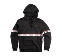 Moschino - Sweat à Capuche Molletonné en Coton Logo Banda All Over - Homme - Sweatshirts et sweats à capuche - Noir - Taille: M