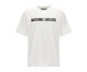 Moschino - T-shirt blanc avec logo Upside Down - Homme - Tops - Blanc - Taille: M