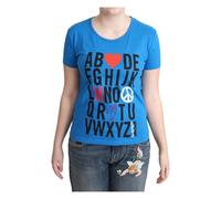 Moschino - T-shirt Chic en Coton avec Alphabet Bleu - Femme - Tops - Bleu - Taille: 38 FR
