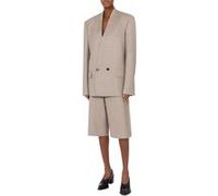 Moschino Yarn-dyed Wool Canvas Jacket Beige Taille: 48 | Blazers Outlet | Femme | Marron