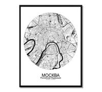 Moscou carte ville city map rond