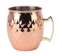 Moscow Mule Mug Accessoires de Chariot de Bar Moscou en Acier Inoxydable Tasses Cocktail Tasses à Vin Rouge Lèvre Arrondie Poignée Ergonomique Tasse Martelée (Type 2)