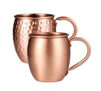 Moscow Mule Tasse en cuivre massif avec texture martelée spécialement conçue pour cocktails, whisky et boissons fraîches pour une utilisation dans un bar à domicile, des rassemblements et une