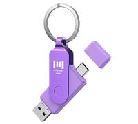 MOSDART Clé USB C double 256 Go avec indicateur LED et porte-clés - 2 en 1 OTG USB 3.0 Type-C Thumb Drive Memory Stick pour téléphones Android, ordinateurs, MacBook, iPad et autres appareils USB-C, violet