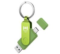 MOSDART Clé USB C double flash rapide 128 Go avec porte-clés - 2 en 1 OTG USB 3.1 Type-C pour téléphones Android USB-C, iPhone 15, MacBook, iPad, ordinateurs et plus encore, vert
