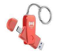 MOSDART ExFAT Clé USB 3.1 type C 2 en 1 OTG avec porte-clés pour iPhone 15, 16, 17, téléphones Android, iPad, MacBook et ordinateurs portables Orange 64 Go
