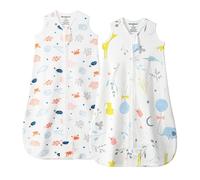 Mosebears 2 Paquets Gigoteuse d'été pour bébé 0,5 tog Turbulette 100% Coton Gigoteuse Respirante pour bébé(White,6-12 Mois)