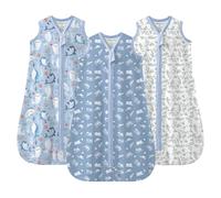 Mosebears 3 Paquets Gigoteuse d'été pour bébé 0,5 tog Turbulette 100% Coton Gigoteuse Respirante pour bébé(Blue,0-6 Mois)