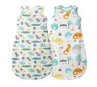 Mosebears Gigoteuse d'été pour bébé, Sac de Couchage pour Fille et garçon, Motif Animal Mignon, Couverture Portable sans Manches, Lavable, 0,5 tog 2 Paquets