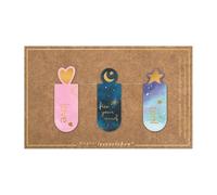 Moses 31158 Lot de 3 marque-pages magnétiques - Charmant illustré - Marron