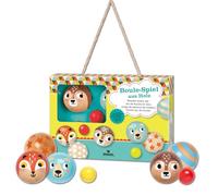 moses. 38120 Boule en Bois, Le Classique du Jeu pour l'extérieur, 6 Boules de Jeu colorées et 2 Boules cibles, pour Enfants à partir de 3 Ans et 2 à 3 Joueurs