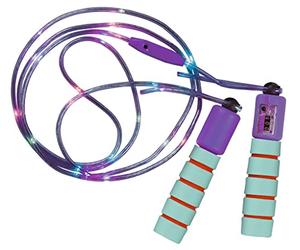 Moses. 38137 Corde à Sauter Lumineuse réglable avec lumières LED, 3 Modes d'éclairage et Compteur Multicolore