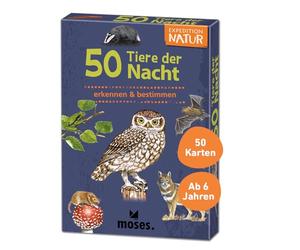 moses. 4033477098658 Expedition Nature : 50, reconnaître et déterminer activement la Nuit et Le crépuscule, Lot de Cartes pour Enfants à partir de 6 Ans, avec des Quiz passionnants Autour des Animaux