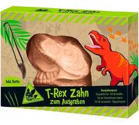 moses 4033477402523 Dent de T-Rex à déterrer, set d'excavation avec dent de dinosaure et pierres volcaniques, chaîne et outil d'excavation inclus, fans de dinosaures