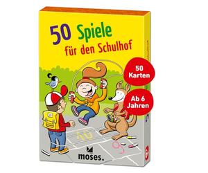 moses. 50 Jeux pour la Cour d'école, Lot de Cartes intemporelles avec des Classiques de Jeu belietbten pour Enfants, rentrée des Classes ou pour Un Anniversaire d'enfant à partir de 6 Ans