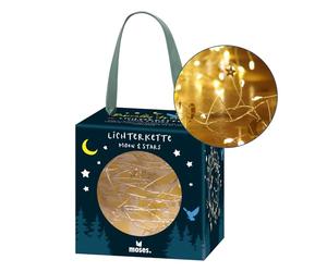 moses. Basically it´s magic Guirlande lumineuse Moon & Stars avec 100 LED blanc chaud et petites lunes et étoiles dorées Lumière d'ambiance LED avec fonction minuterie pour des moments magiques