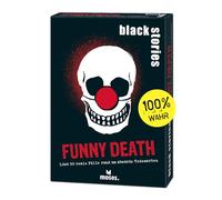 moses. Black Stories Funny Death - 50 énigmes avec des Cas réels Autour des Morts absurdes, Jeu de Cartes de Crime avec Variante de Jeu et jetons de Points, Jeu d'énigmes pour Adolescents et Adultes