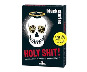 moses. Black Stories Holy Shit! 50 Cas macabres Pleins d'hypocrisie - Jeu de Puzzle Noir Corbeau Autour des Cas de Religion absurdes et véritables à Jouer pour 2 et Plus de 12 Ans