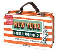 moses. Dein Städte-Quiz New York - 75 Fragen zum Big Apple, Kartenset mit Fragen und Bildern rund um Sehenswürdigkeiten, Geschichte und Kultur, in einer Blechdose
