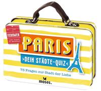 moses. Dein Städte-Quiz Paris - 75 Fragen zur Stadt der Liebe, Kartenset mit Fragen und Bildern rund um Sehenswürdigkeiten, Geschichte und Kultur, in einer Blechdose