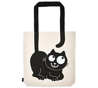 moses Ed, the Cat Baumwollshopper, Stofftasche aus 100% Baumwolle, mit Katzenmotiv, Shopper mit Standboden für Einkäufe, Büro oder Uni, 39 x 42 cm