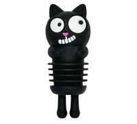 moses. Ed the Cat Bouchon de bouteille en silicone en forme de chat lavable au lave-vaisselle Noir