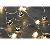 moses Ed the Cat Mini guirlande lumineuse à LED, 2,20 m, en forme de chat, 20 LED, pour l'intérieur, noir