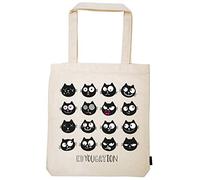 Moses Ed, The Cat Shopper Edyoucation | Tragetasche aus 100% Baumwolle | Einkaufstasche Sac bandoulière 42 Centimeters Ecru (Natur)
