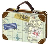 moses. Fernweh Mini Valise de Voyage en métal avec Anse en Cuir 10,5 x 7,3 cm