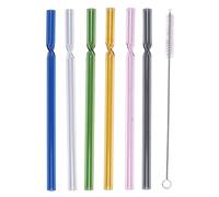 MOSES Feuille & Fleur Paille en verre multicolore Set de 6 pailles