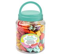 moses. Grandes perles en bois à enfiler, 75 perles colorées et 5 cordons à enfiler, jeu Montessori pour enfants à partir de 3 ans, multicolore