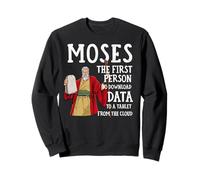 Moses La première Personne à télécharger des données sur Une Tablette Drôle Sweatshirt