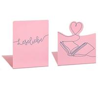 Moses Libri_x 83341 Lot de 2 Serre-Livres en métal avec Impression élégante Rose Vieilli