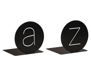 moses. libri_x Lot de 2 Serre-Livres Ronds A&Z en métal, Noirs, avec Un Look Moderne découpé