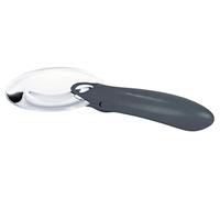 Moses. libri_x Loupe de Poche LED Anthracite - Loupe avec lumière pour Lire en Gris foncé, grossissement 5X et 3X, avec Interrupteur Coulissant pour Allumer et éteindre, pour la Maison et Les