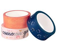 moses. Lot de 3 bandes décoratives Smile Washi Tape avec 3 x 5 m de ruban adhésif pour cadeaux, décorations, cartes postales, lettres, bullet journaling, albums photo et calendriers