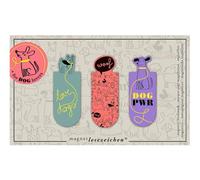 moses. Lot de 3 marque-pages magnétiques Dog Lover - Motif chien coloré - Accessoire pratique - Cadeau pour les fans de chiens