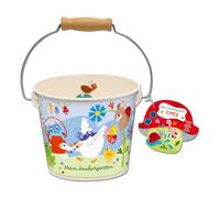 Moses. Mon Seau de Jardin Magique en métal avec poignée en Bois pour Jardin, bac à Sable et Aire de Jeux, Seau de Jeu à Collectionner et Creuser, pour s'amuser en Plein air à partir de 3 Ans