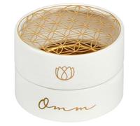 moses. Omm for You Bol d'encens en céramique Blanche avec Fleur de Lotus et Inscription Omm