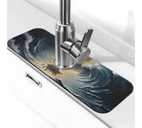 Moses Parted The Red Sea Tapis de robinet pour évier de cuisine, tapis de séchage super absorbant pour évier de cuisine, salle de bain, café, bar, cadeau décoratif (38,1 x 14 cm)