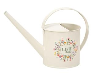 Moses. Petit arrosoir pour Le Jardin, Douche Florale décorative d'une capacité de 1,2 l, théière crème Blanc cassé avec Jolie Inscription « Flower Shower » dans Le Design Feuille et Fleur