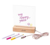 moses. Smile Tableau de message, à LED, transparent, avec 3 stylos à film, tableau d'écriture lumineux LED pour messages lumineux, avec câble textile USB-A
